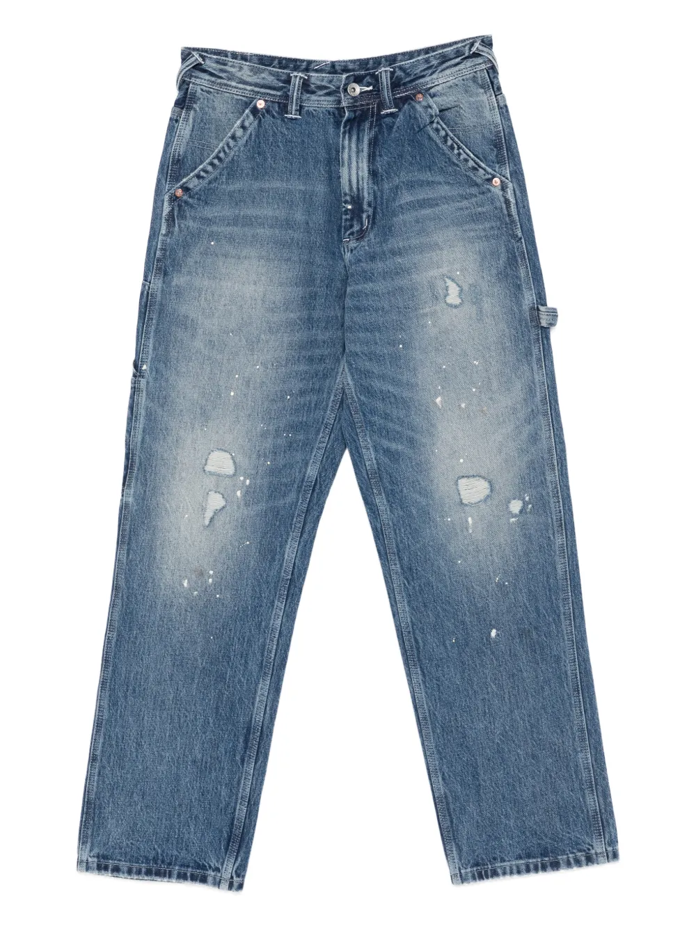 EVISU distressed jeans - ブルー