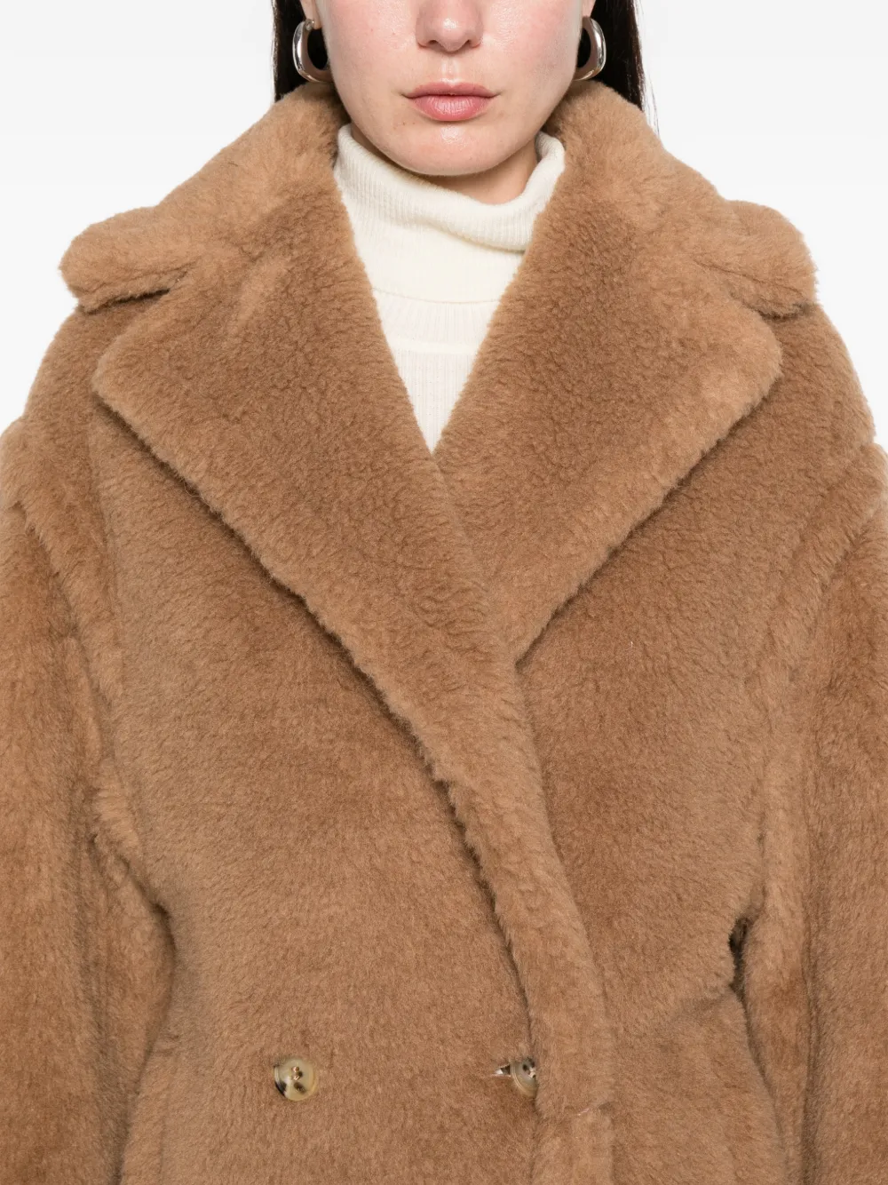Max Mara Teddy double-breasted coat Bruin