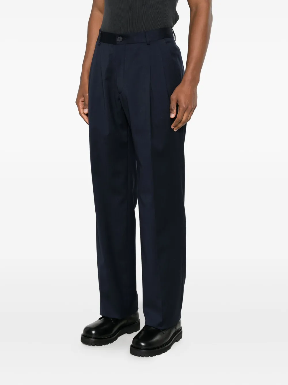 Manuel Ritz Pleated Trousers In Blue