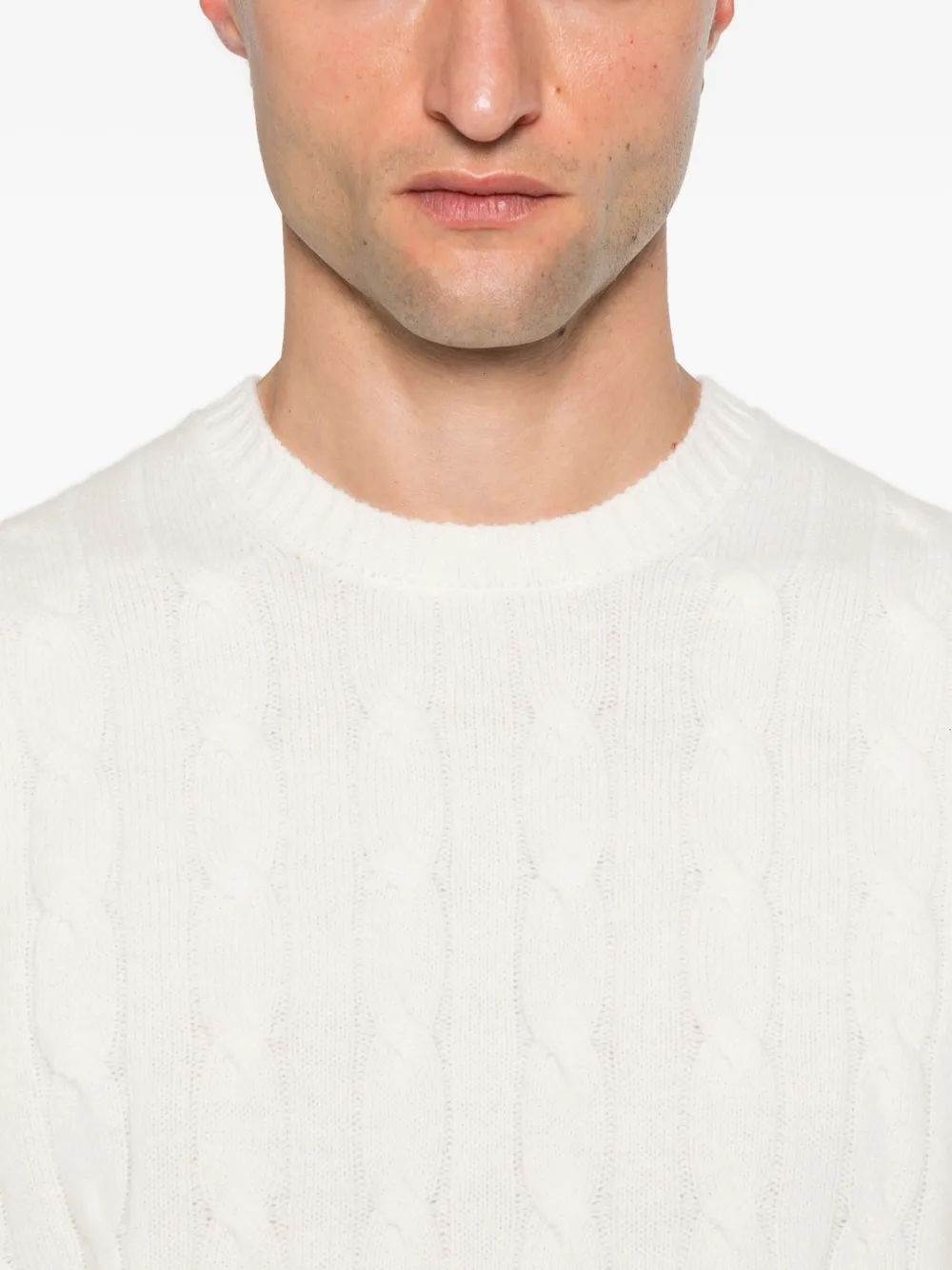 Mc2 Saint Barth Regent Braid Wool Sweat In White