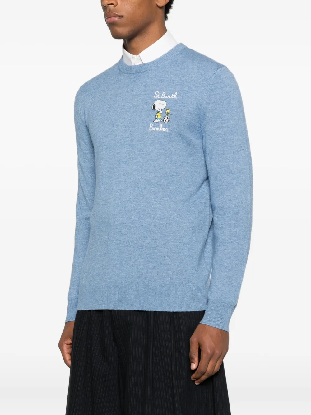 MC2 Saint Barth x Peanuts trui met borduurwerk Blauw