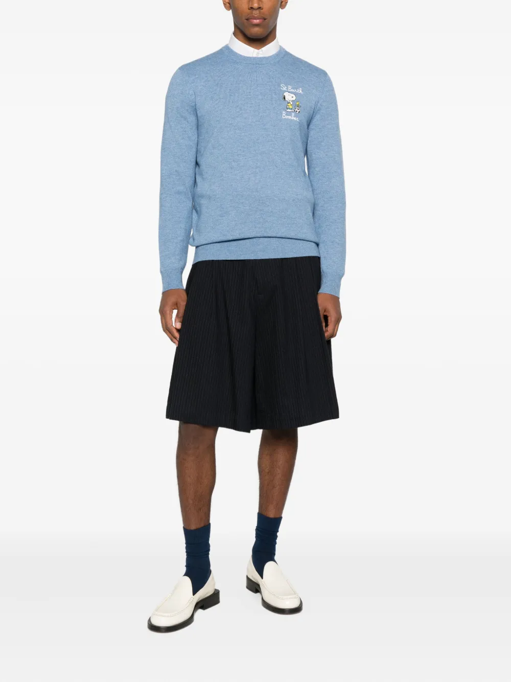 MC2 Saint Barth x Peanuts embroidered heron light embry sweater - Blauw