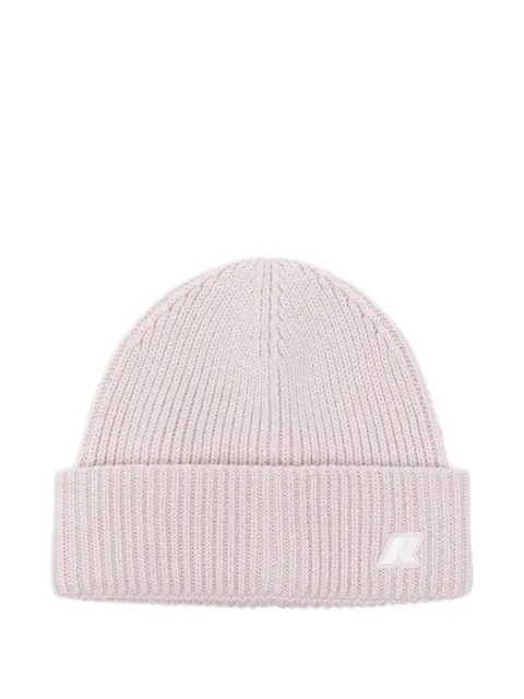 K-Way ribbed logo-detail beanie hat