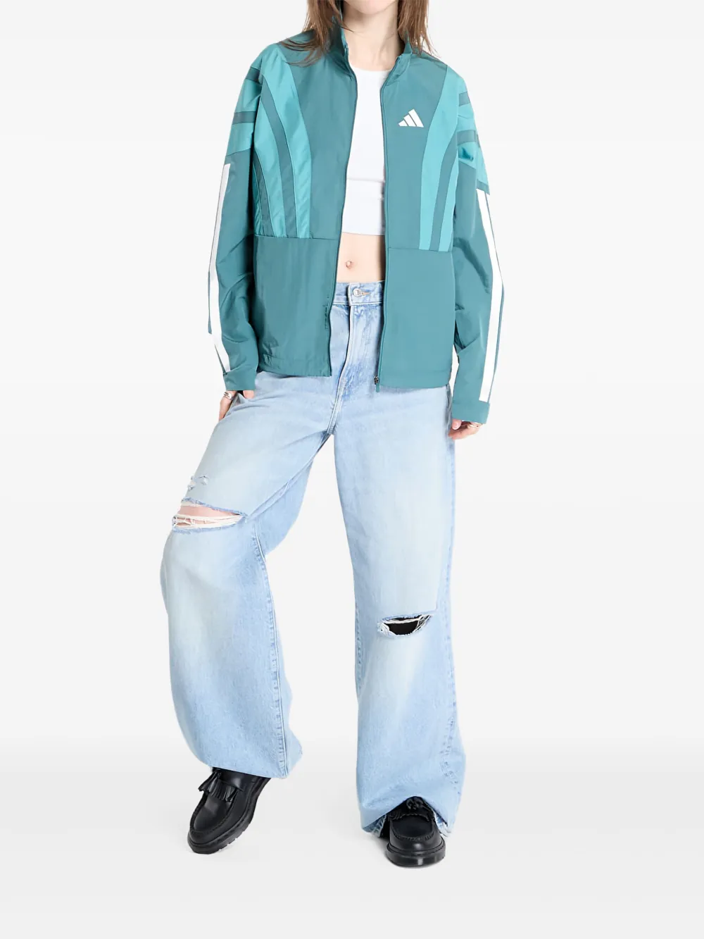 adidas stripe adizero archive running jacket | Fitted Jackets | Image 2