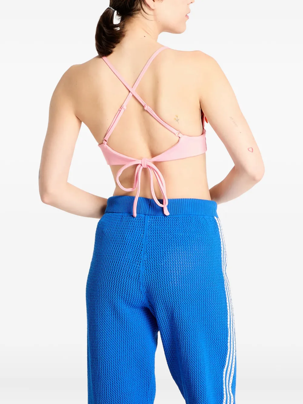 adidas Top verfraaid met bloemen Roze