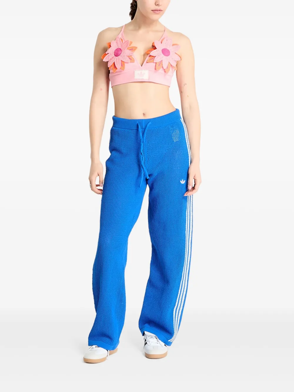 adidas Top verfraaid met bloemen Roze
