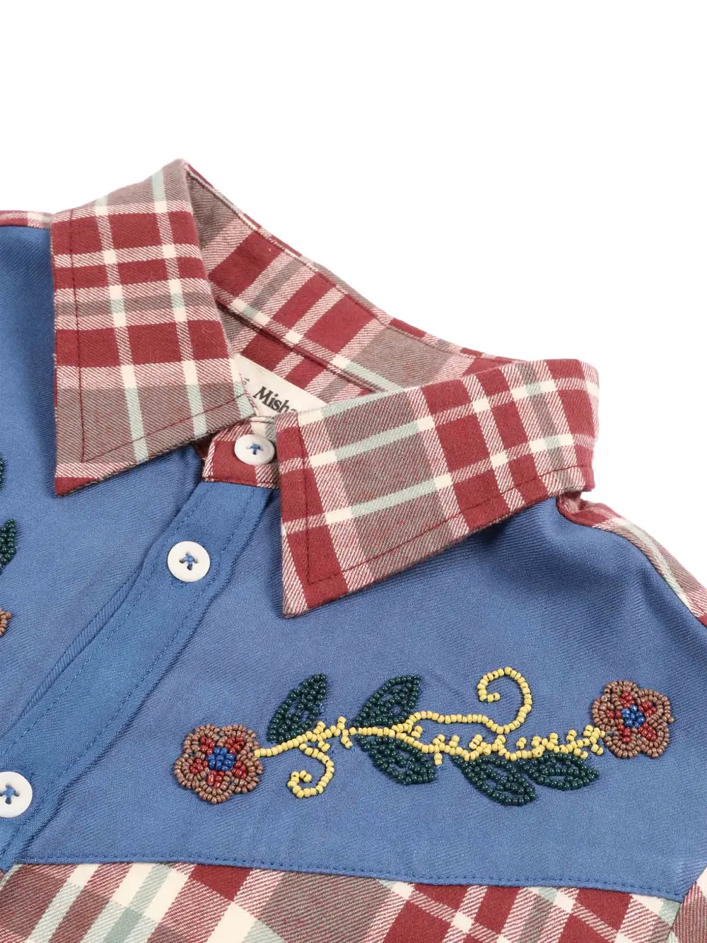  Misha & Puff Check-pattern Embroidered-detail Shirt 