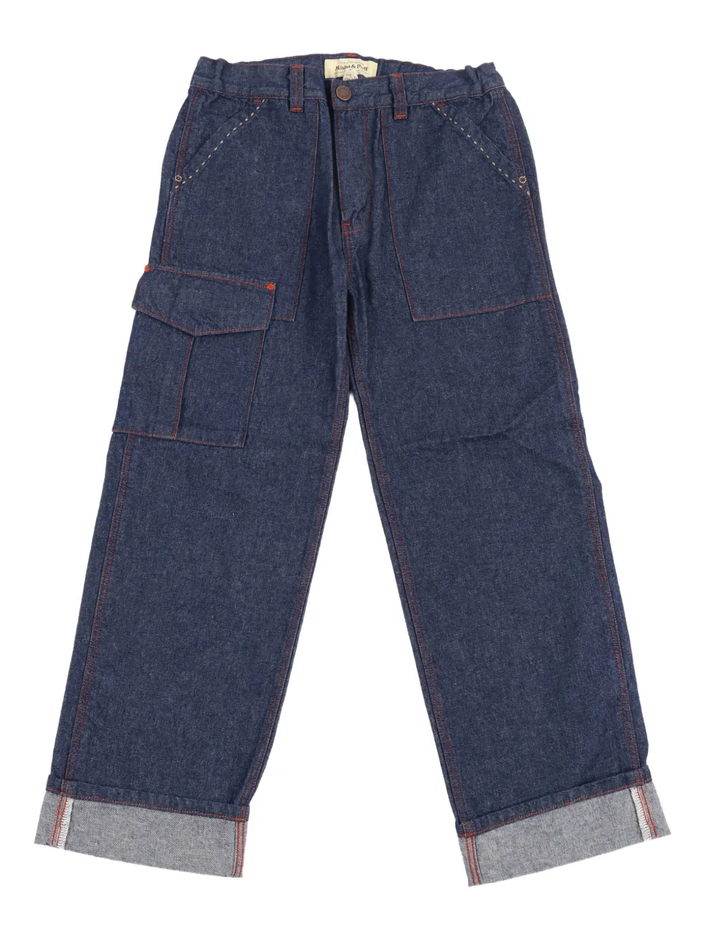 Misha & Puff logo-patch jeans - Blu