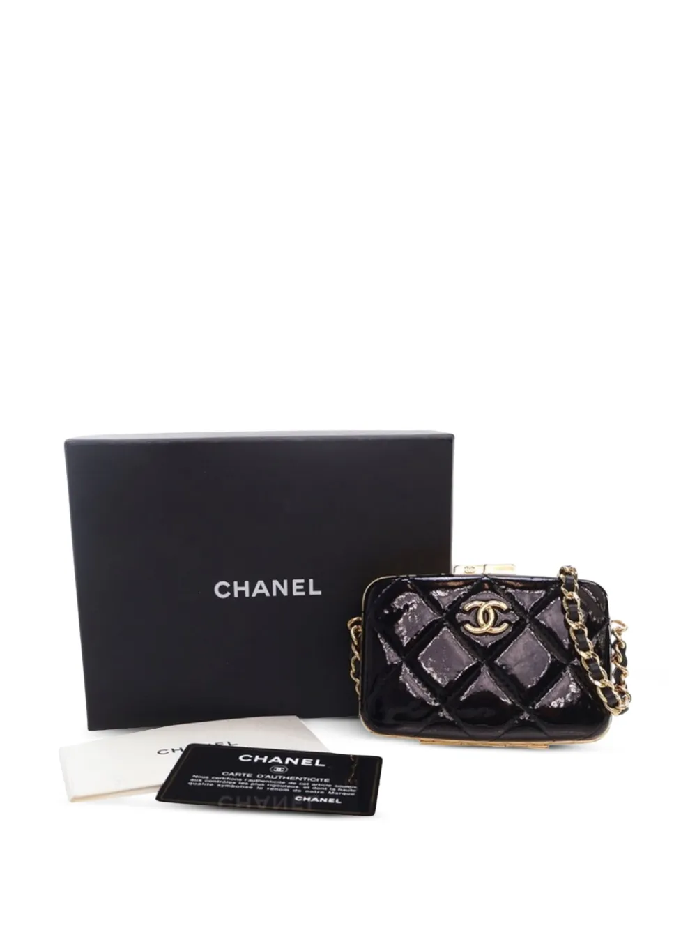 CHANEL Pre-Owned 2021 Small Glazed Goatskin Box With Chain crossbody bag | Pre-Owned | Image 2