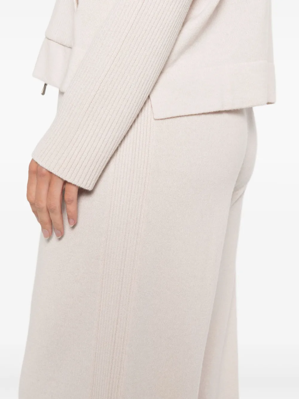 Gran Sasso Trui met capuchon en rits Beige