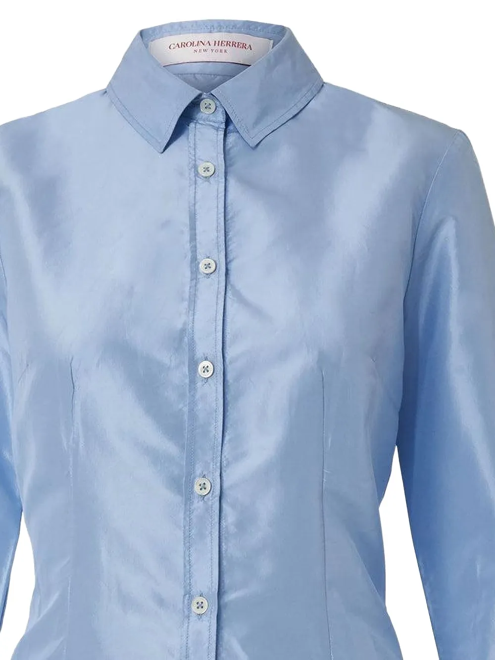 Carolina Herrera taffeta buttoned shirt - Blauw