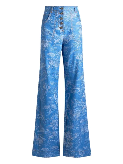 ETRO button-fastening printed jeans