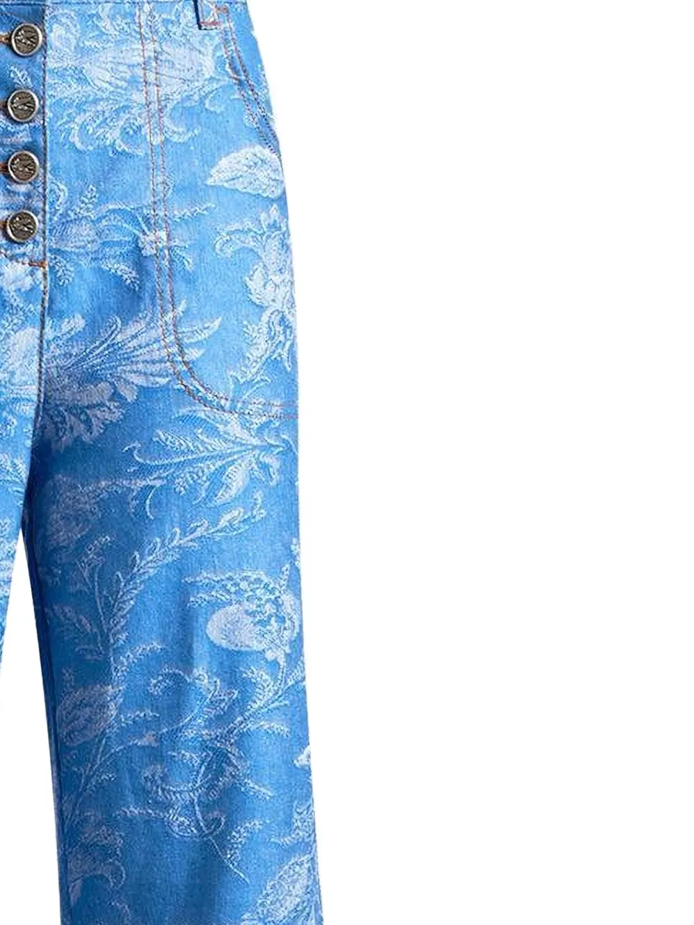 ETRO Jeans met knoopsluiting en print - Blauw