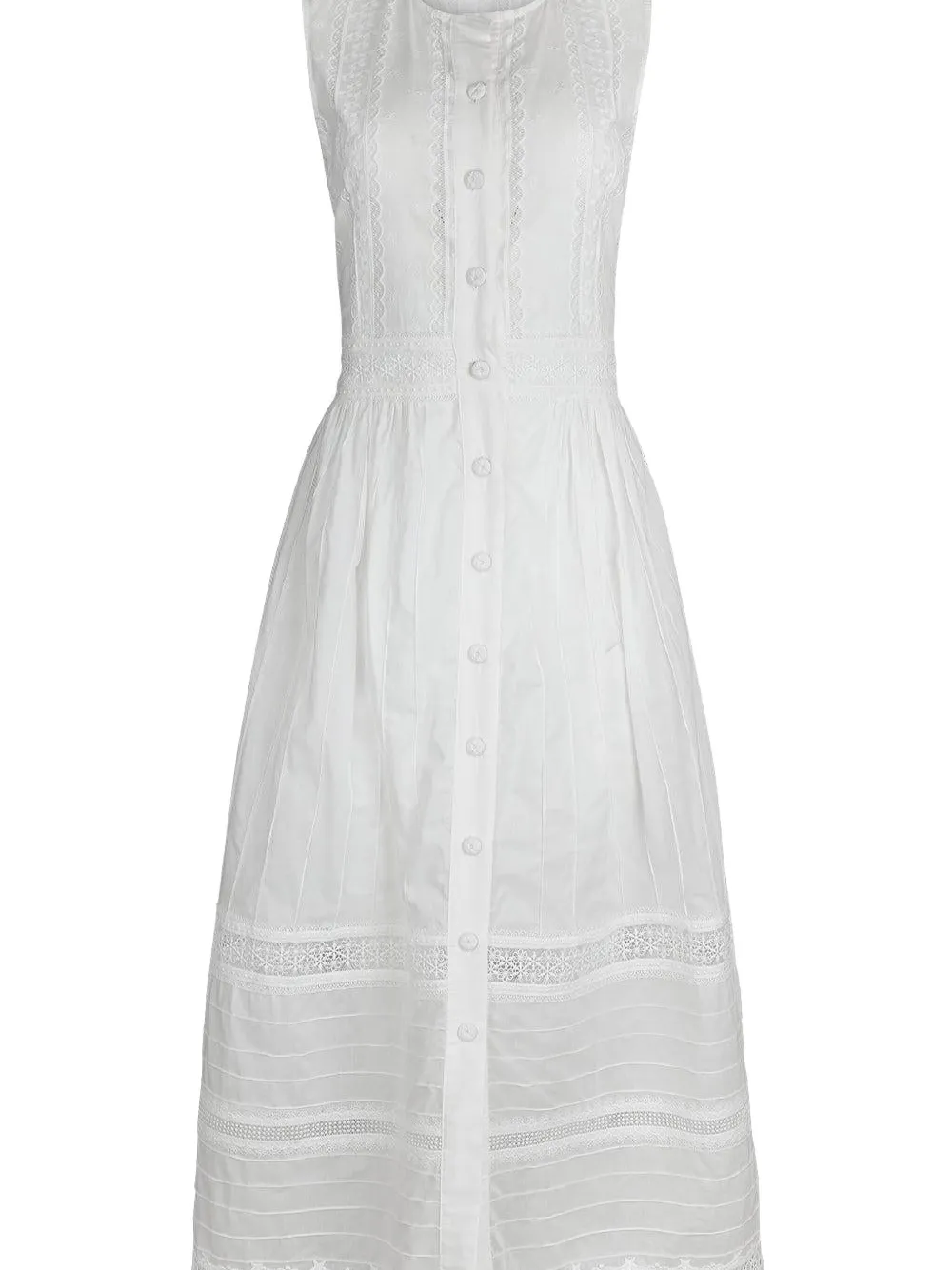 Waimari Solaire lace button dress - Wit