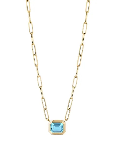 Goshwara 18K yellow gold topaz pendant necklace