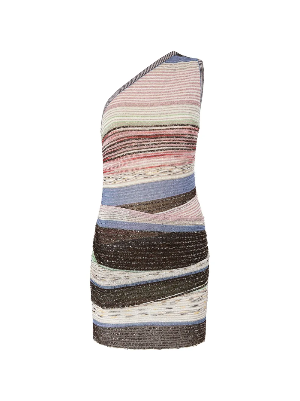 Missoni striped halterneck mini dress - Brown