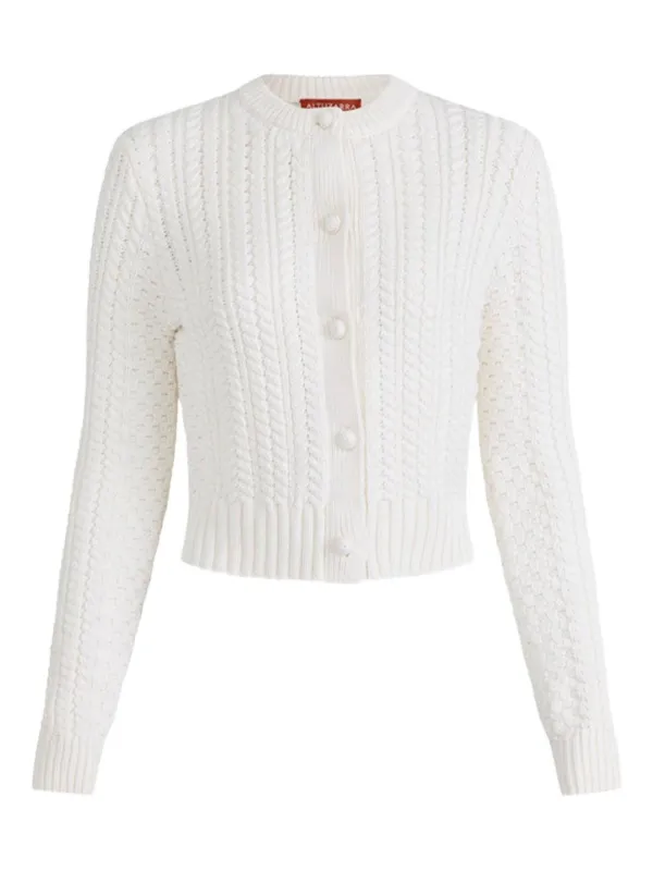 Altuzarra Patmae Cable-knit Cardigan in White