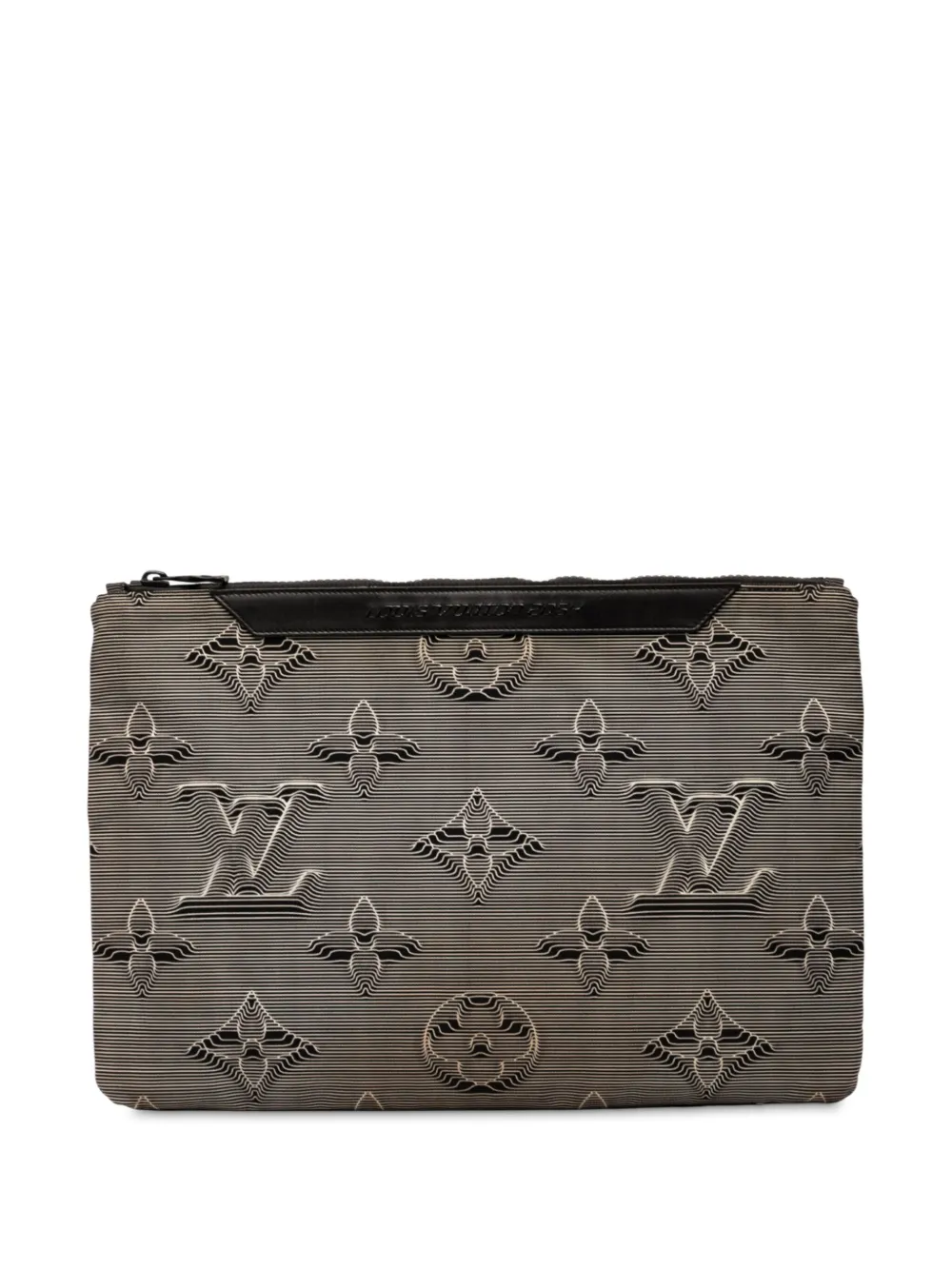 Louis Vuitton Pre-Owned 2019 Monogram 3D 2054 Reversible Pouch Clutch | Grau | Image 1