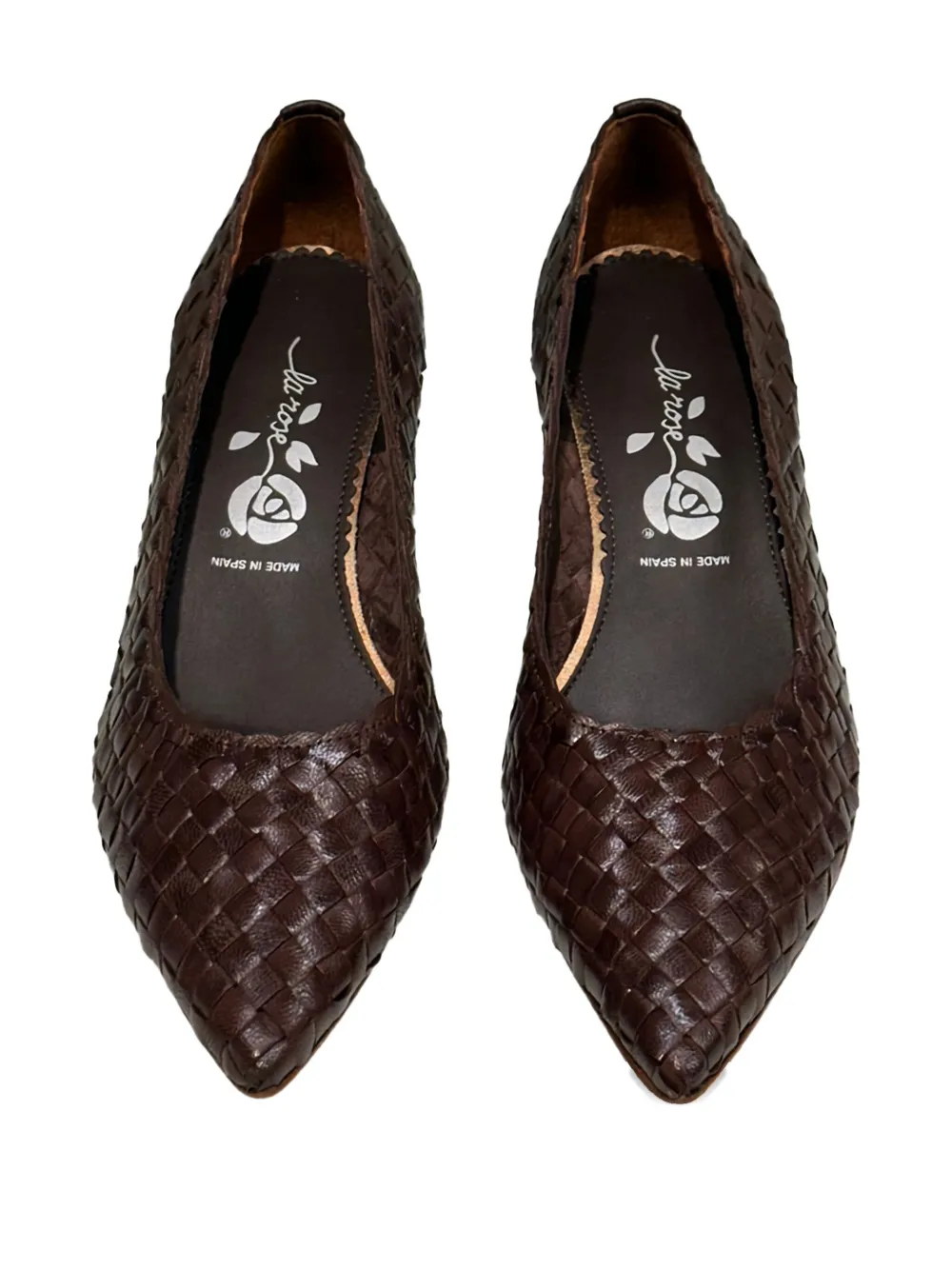 La-Rose 50 mm Carol geweven pumps Bruin