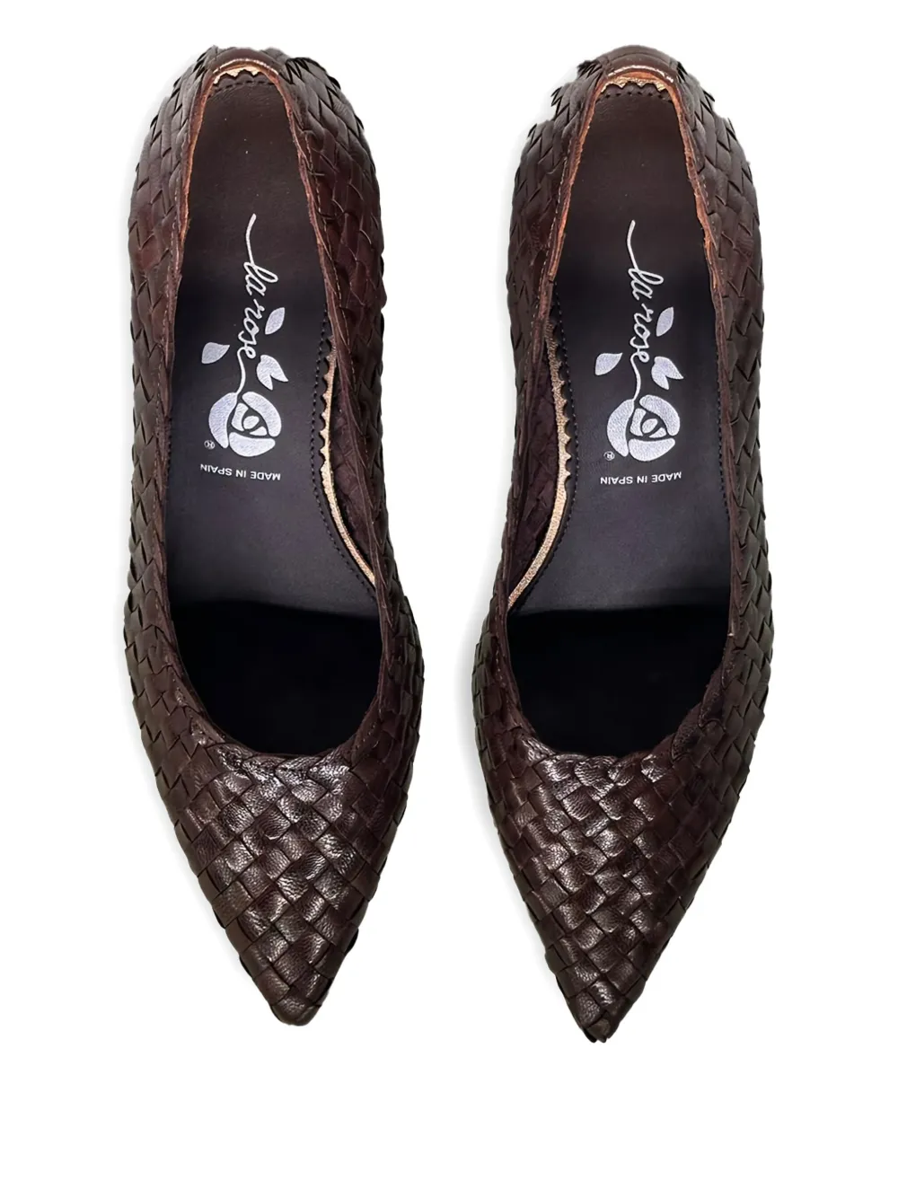 La-Rose 50 mm Carol geweven pumps Bruin