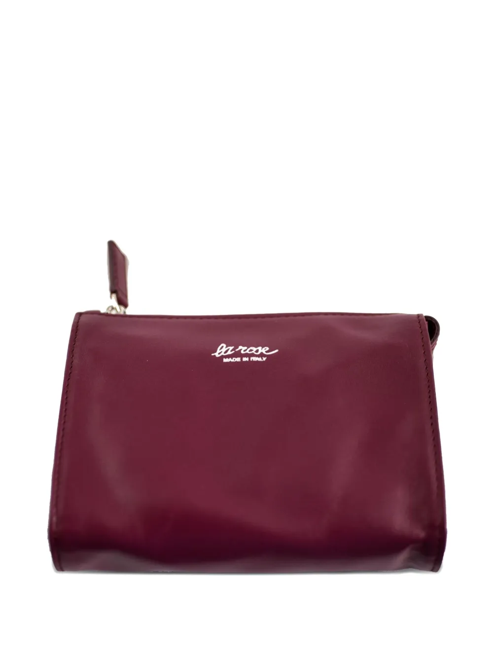 La Rose Leather Make-up Bag In Purple
