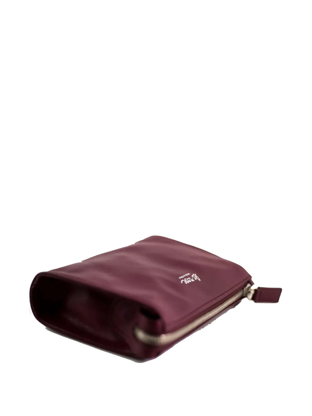La Rose Leather Make-up Bag In Purple