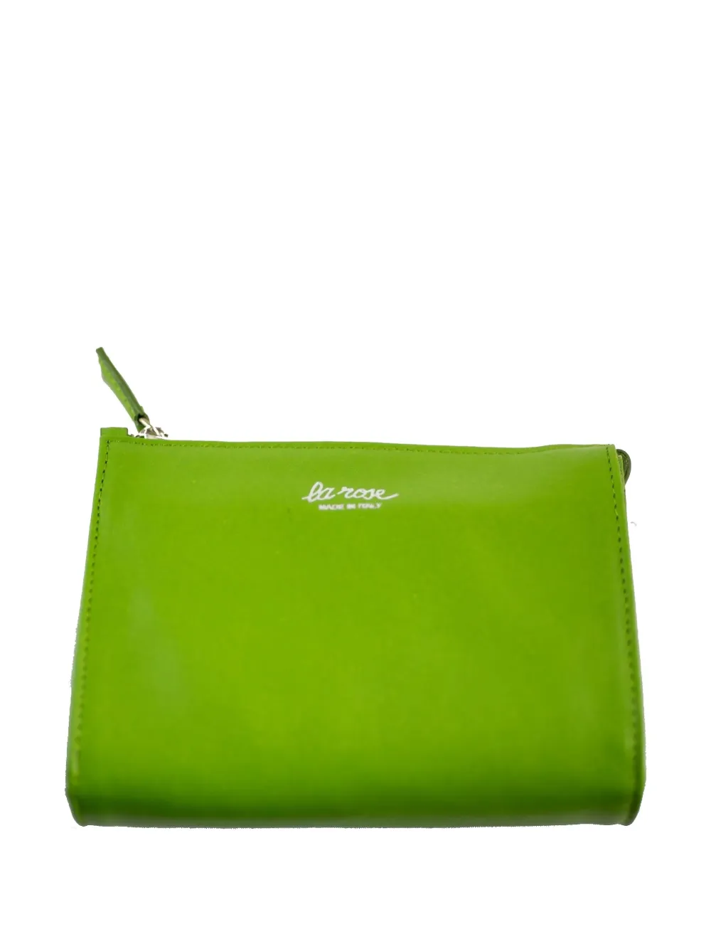 La Rose Minimal Leather Make-up Bag In Green