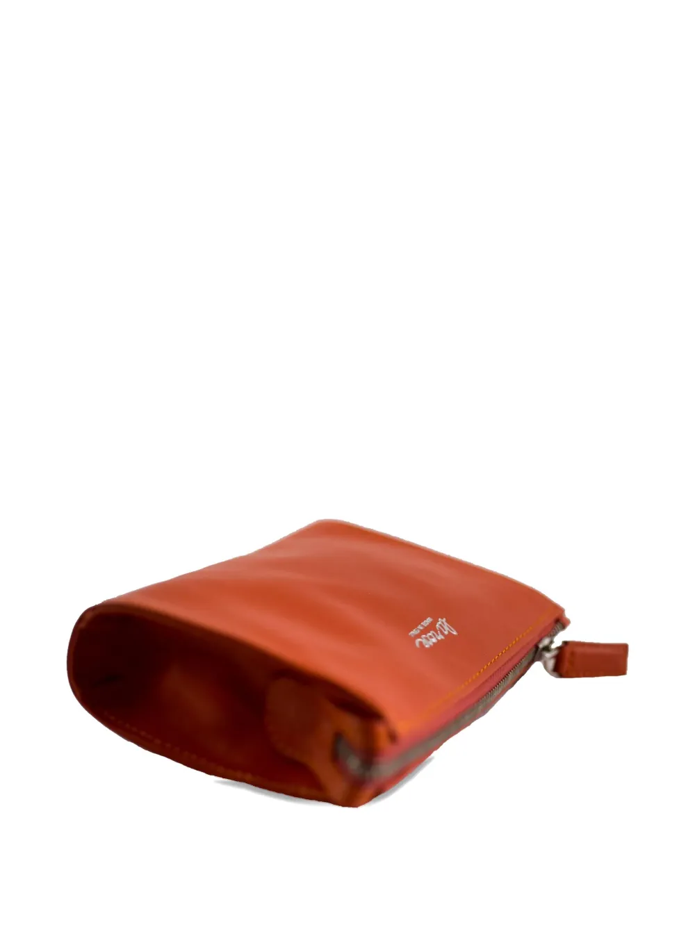La Rose Leather Make-up Bag In Orange