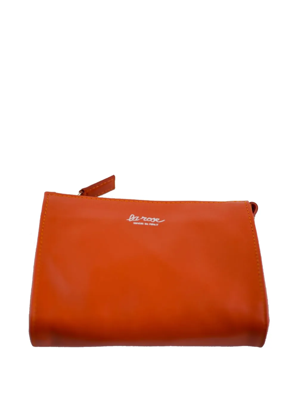 La Rose Leather Make-up Bag In Orange