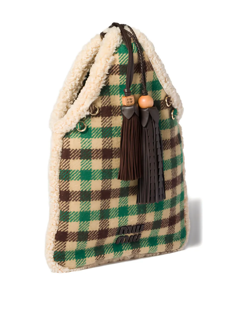 Miu Miu check-pattern shoulder bag - Groen