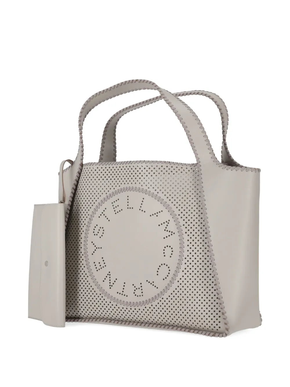 Stella Mccartney Logo-detail Top-handle Tote Bag In Neutral