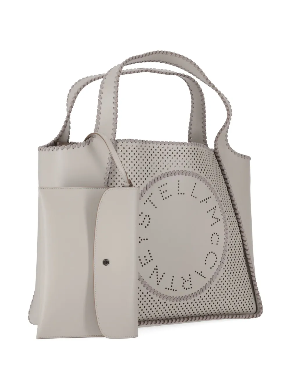Stella Mccartney Logo-detail Top-handle Tote Bag In Neutral