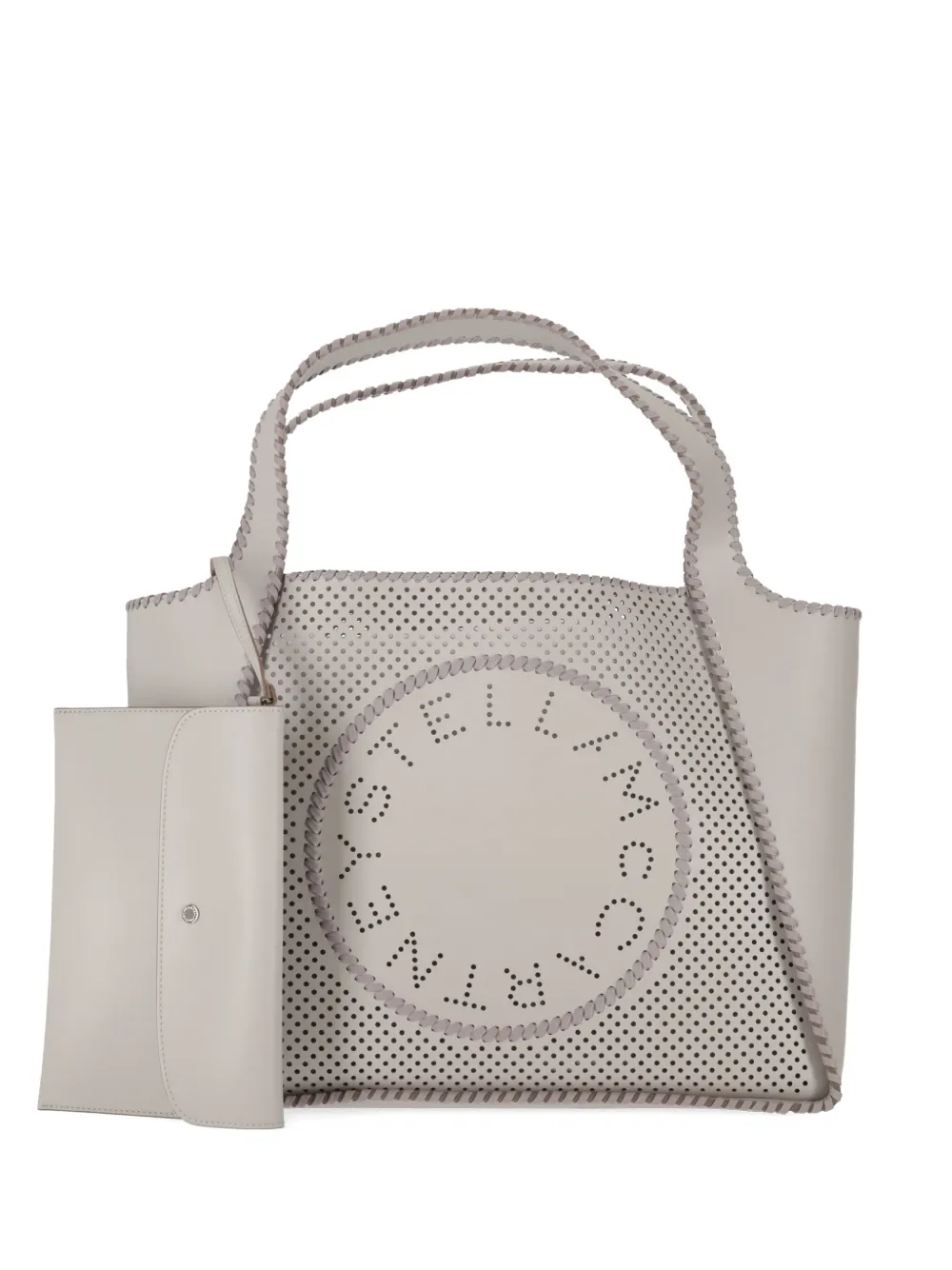 Stella Mccartney Logo-detail Top-handle Tote Bag In Neutral
