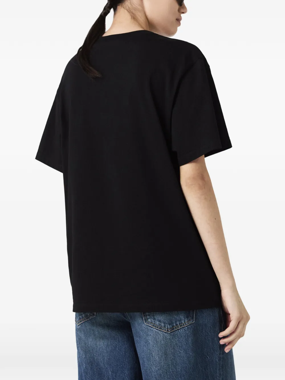 Stella McCartney T-shirt met geborduurd logo Zwart