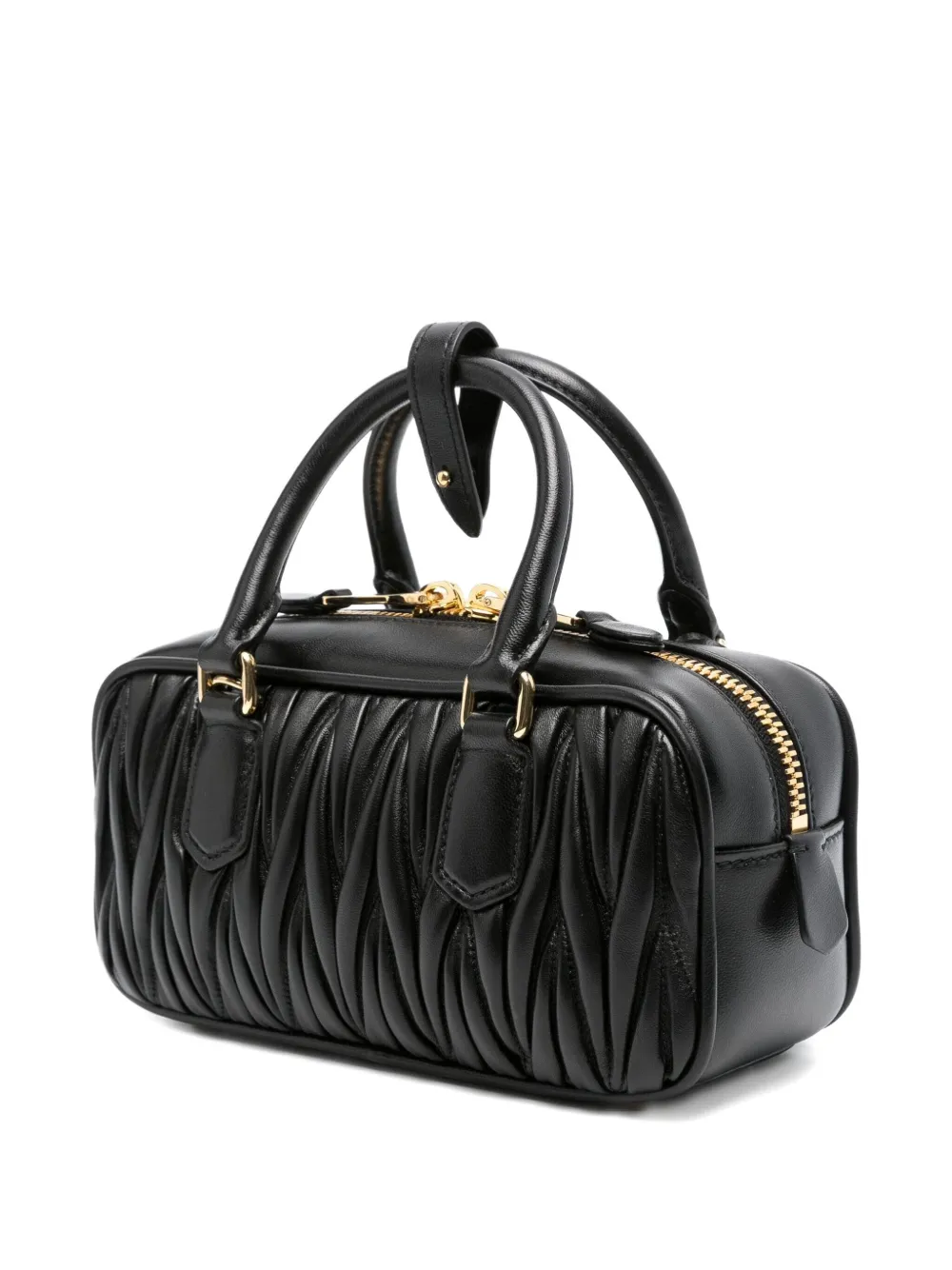 Miu Miu Arcadie leather tote bag - Zwart