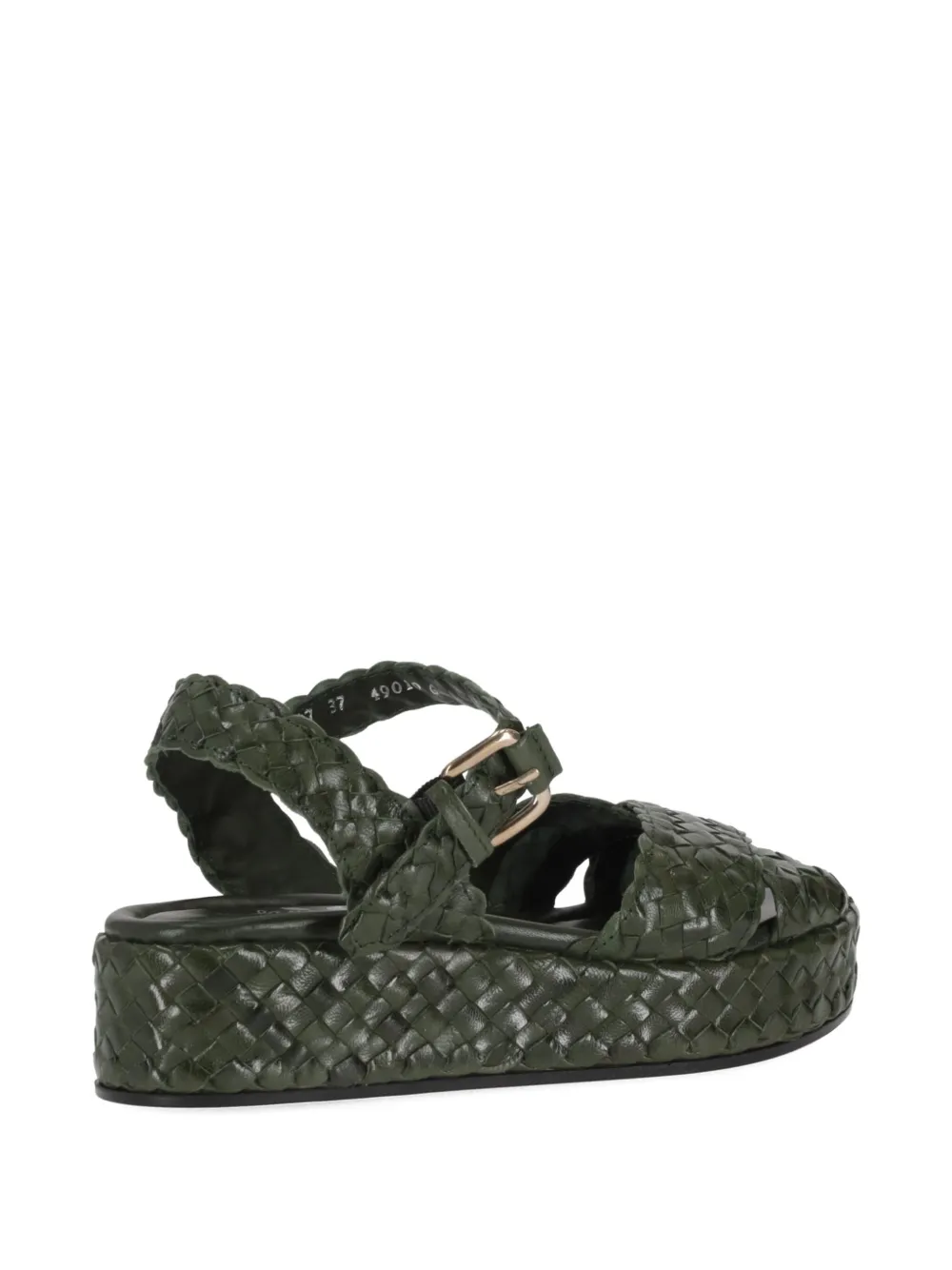  La-rose Woven Wedge Sandals - Green 