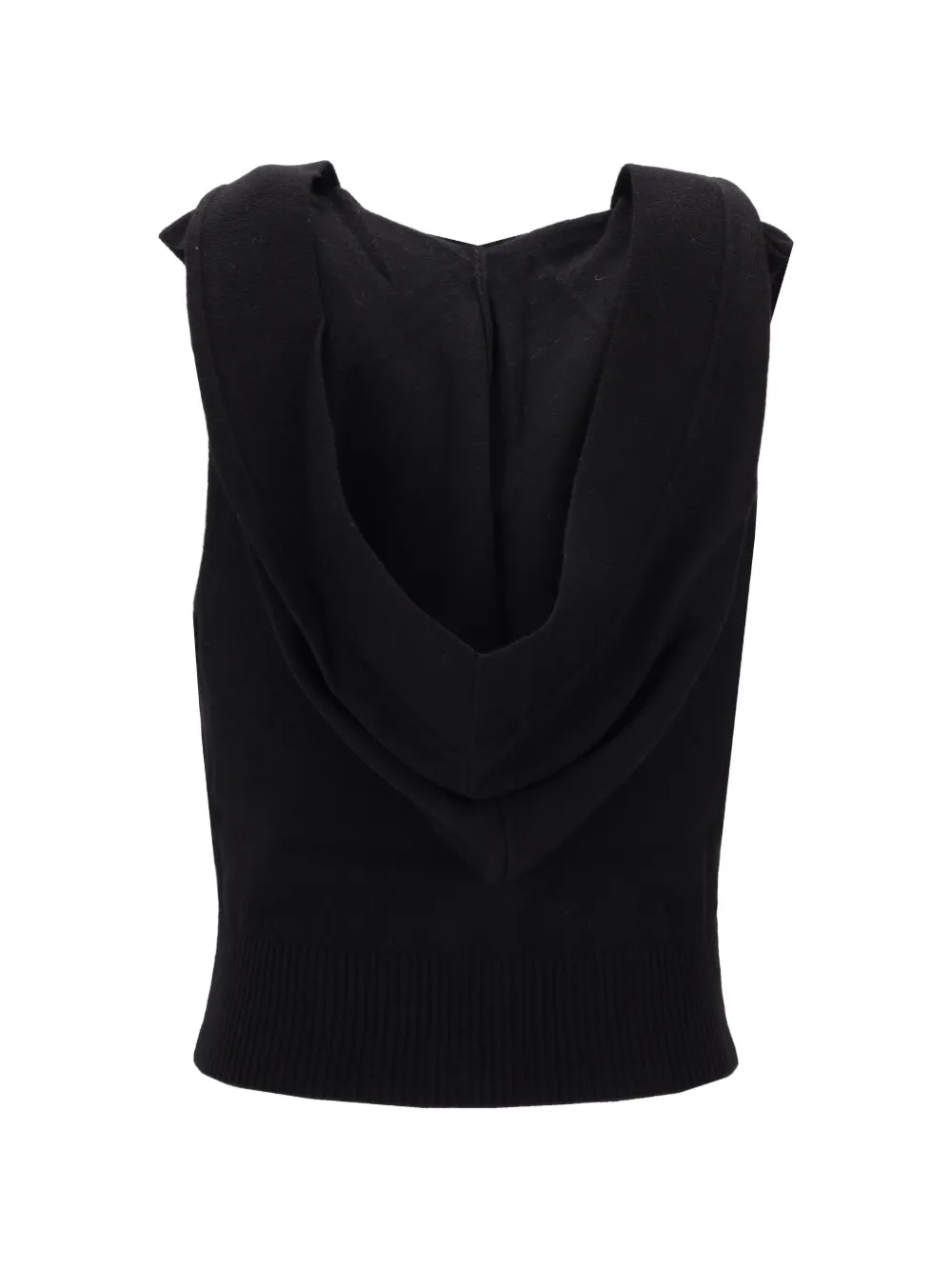 Stella McCartney Top met capuchon en knoop Zwart
