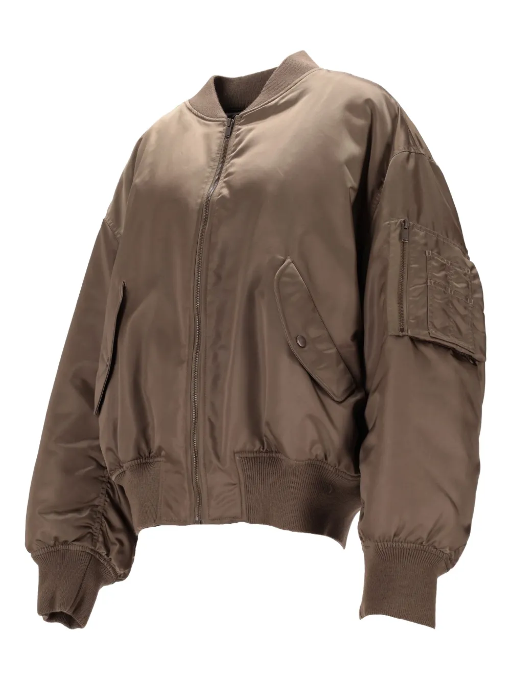 Saint Laurent Bomberjack met ruches Bruin