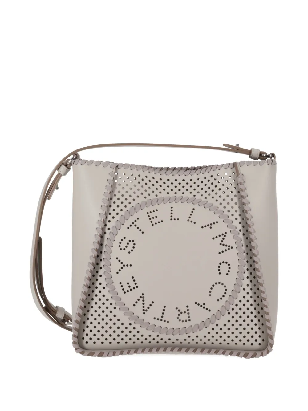 Stella Mccartney Logo Perforated Cross Body Bag In Neutral