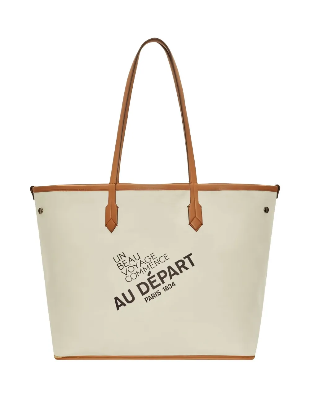 Au Départ No.47 shopper met geometrische print Bruin