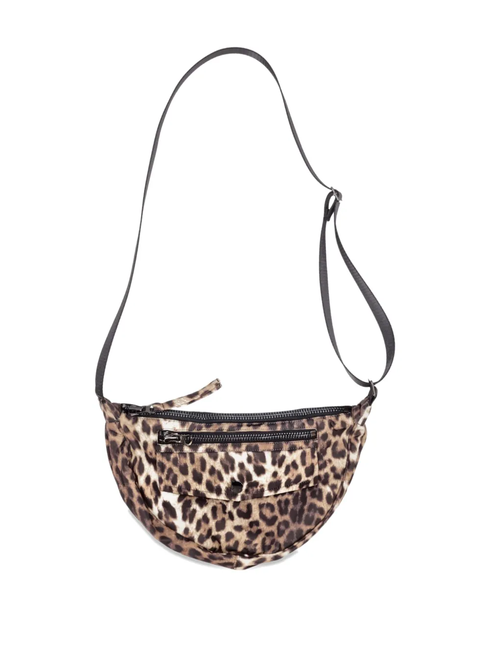 P.a.r.o.s.h Leopard-print Zip Shoulder Bag In Brown