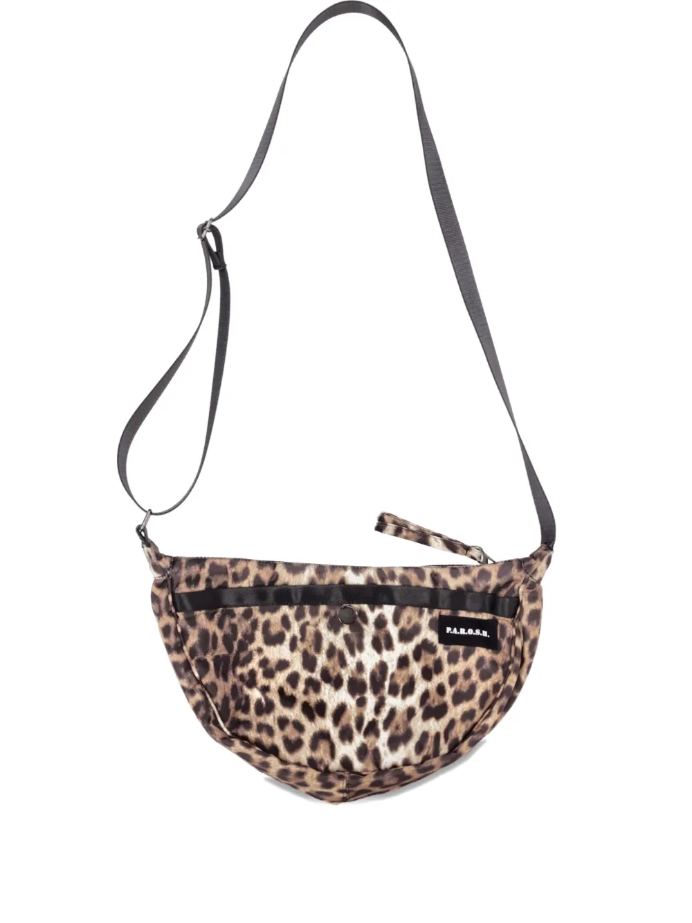 P.a.r.o.s.h Leopard-print Zip Shoulder Bag In Brown