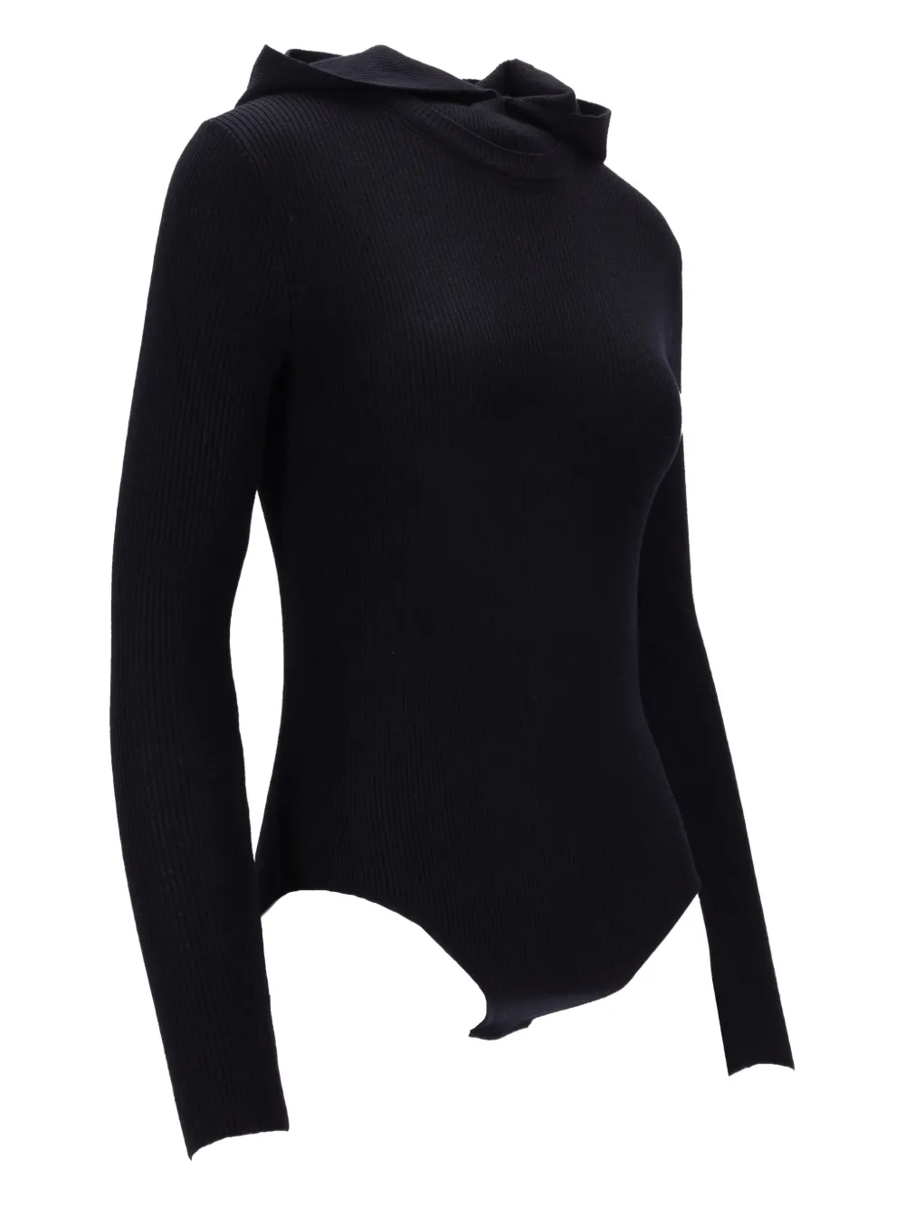 P.a.r.o.s.h Hooded Ribbed Body In Black