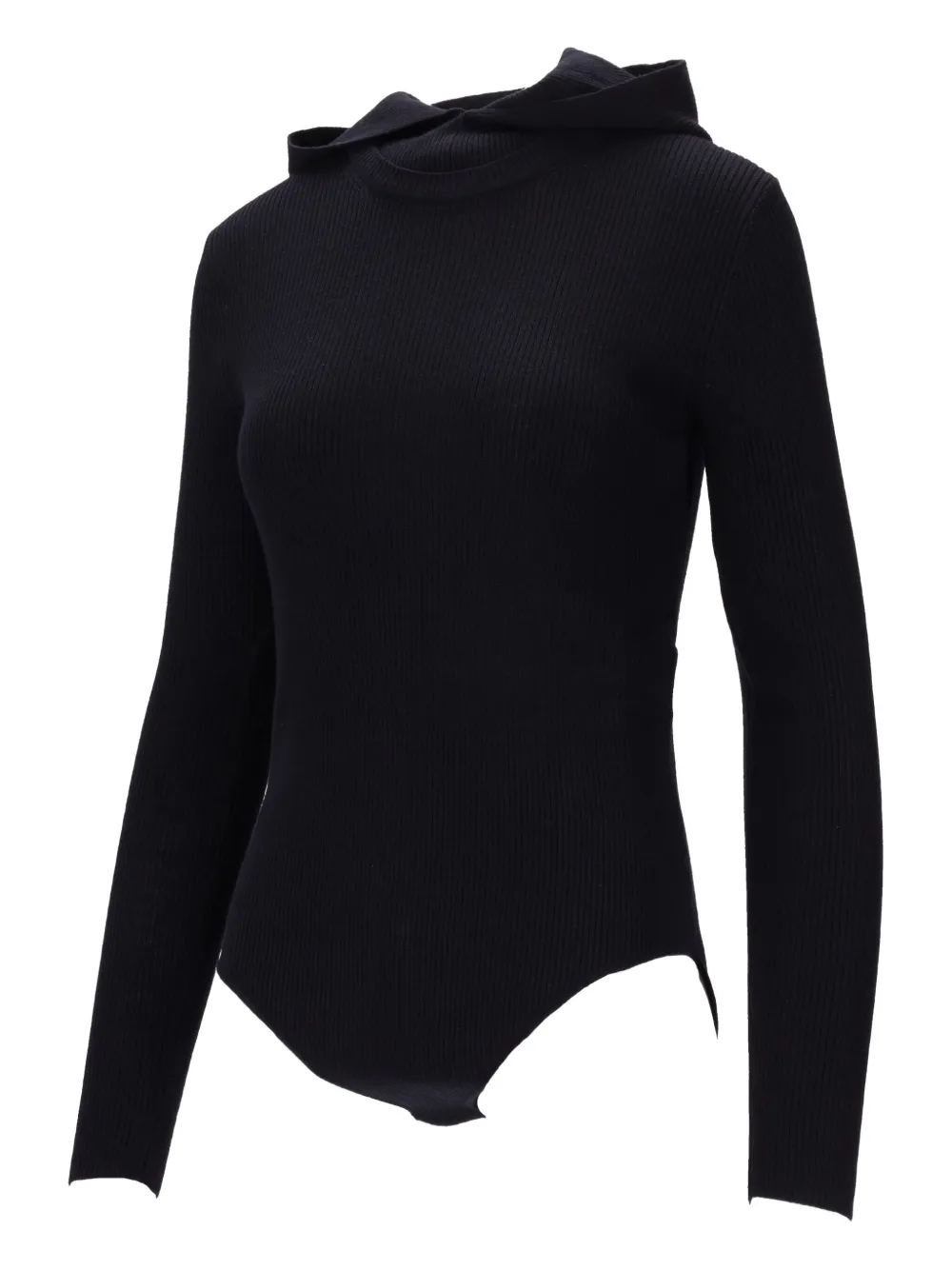 P.a.r.o.s.h Hooded Ribbed Body In Black