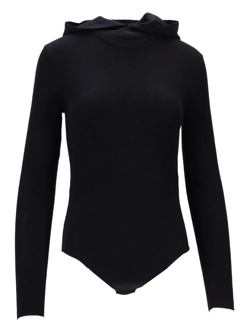 P.a.r.o.s.h Hooded Ribbed Body In Black