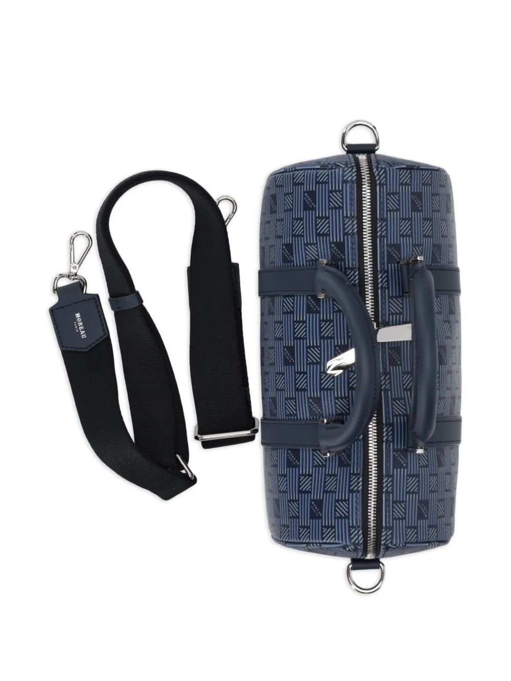 Moreau Reistas met geometrisch patroon en handgreep Blauw