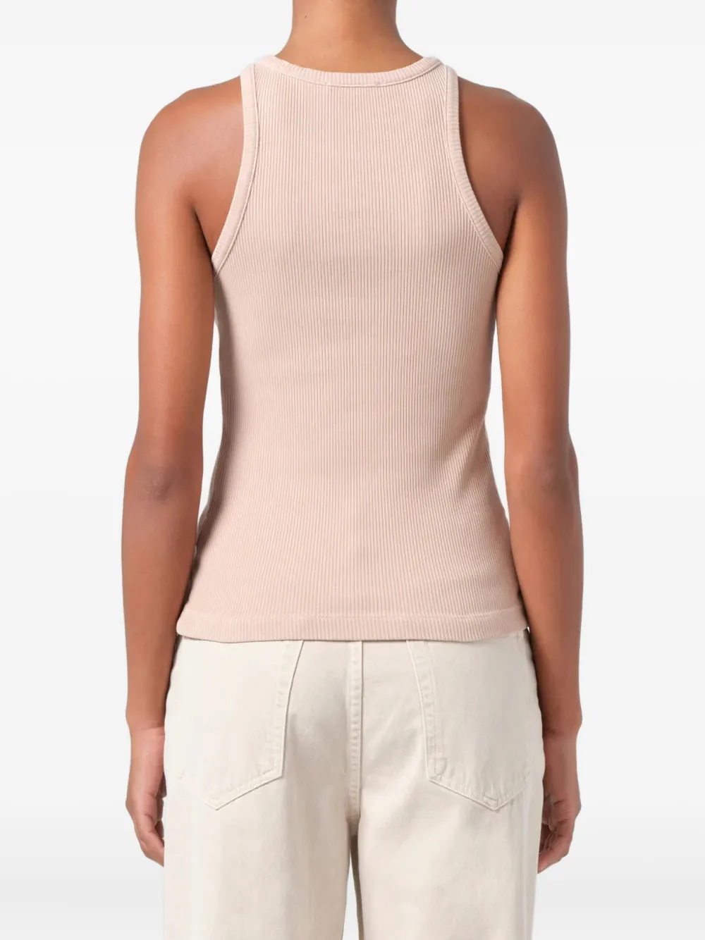 Agolde Rayne Ribbed Tank Top In Pink