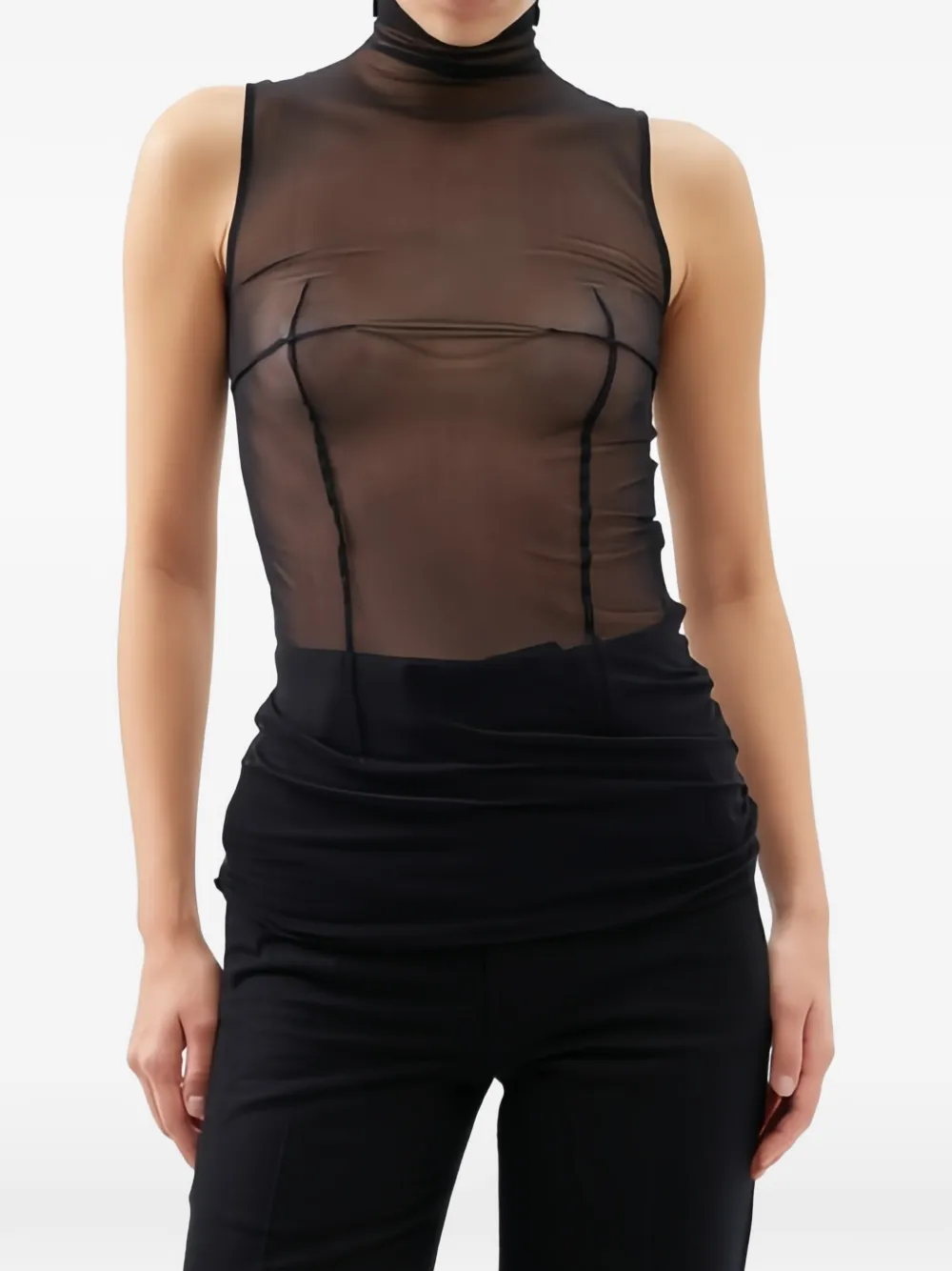 Ann Demeulemeester Sabrin high-neck top - Nero