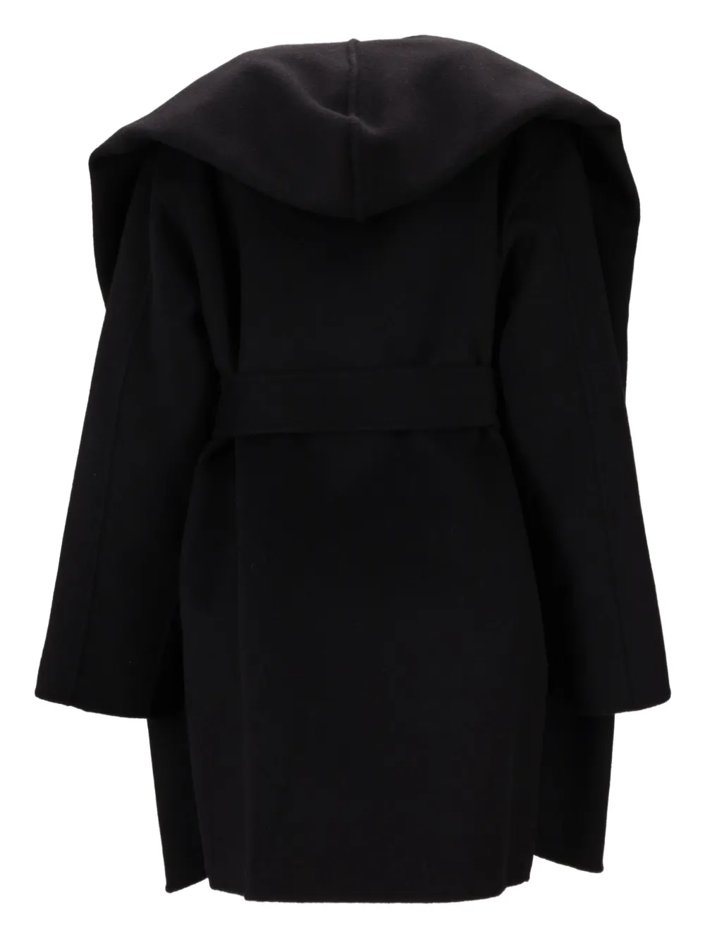 P.a.r.o.s.h Belted Hooded Cape In Black