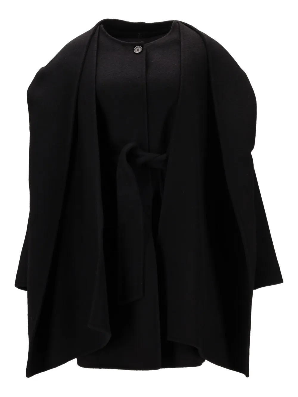 P.a.r.o.s.h Belted Hooded Cape In Black